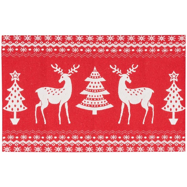 Nourison Tybee Red Ivory doormat 2 ft. x 3 ft. Nature-inspired Contemporary Area Rug