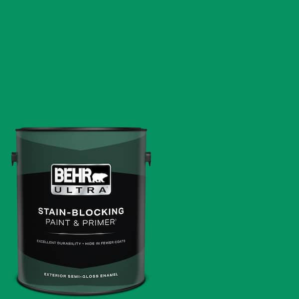 BEHR ULTRA 1 gal. #470B-6 Emerald Lake Semi-Gloss Enamel Exterior Paint & Primer