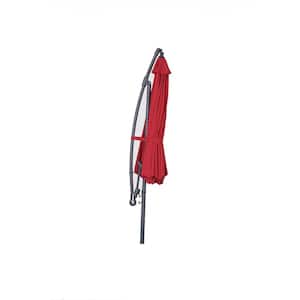 10 ft. Cantilever Patio Umbrella Offset Hanging Umbrella in Red