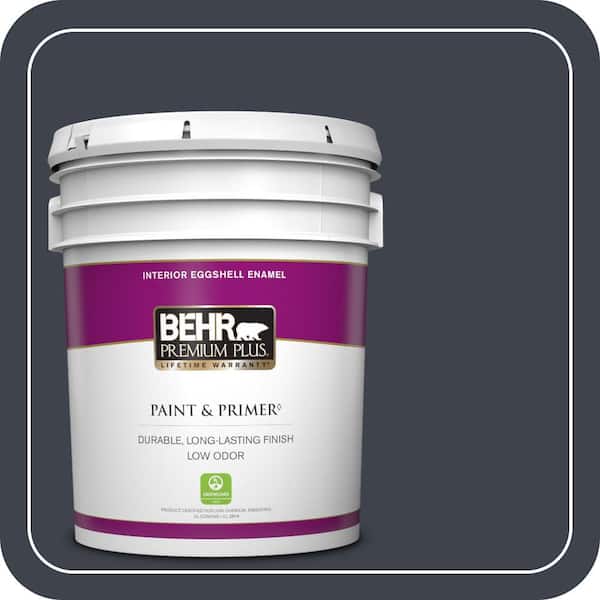BEHR PREMIUM PLUS 5 gal. #ECC-23-3 Blackbird Eggshell Enamel Low Odor Interior Paint & Primer
