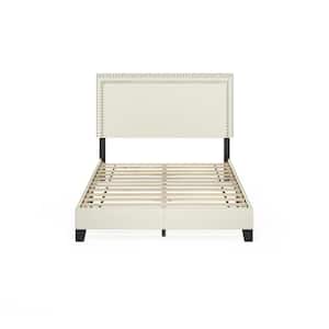 Laval Linen Full Double Row Nail Head Bed Frame