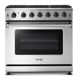 36" 6.0 Cu. Ft Single Oven Professional Gas Range in Stainless Steel