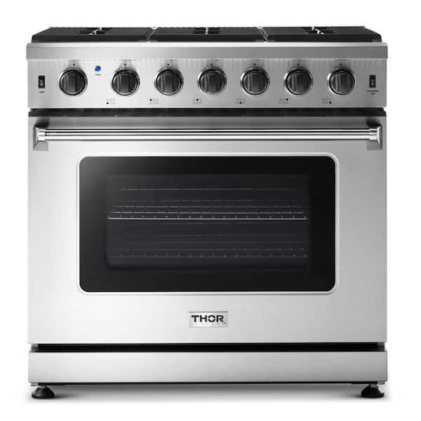 Thor Kitchen 36" 6.0 Cu. Ft Single Oven Professional Gas Range in Stainless Steel