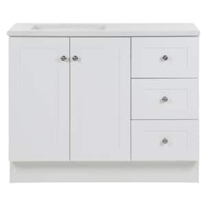 Bannister 42.50 in. W x 18.75 in. D x 35.14 in. H Bath Vanity in White with White Top