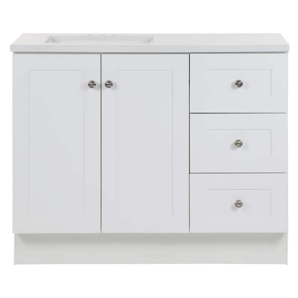 Photo 1 of Bannister 42.50 in. W x 18.75 in. D x 35.14 in. H Bath Vanity in White with White Top