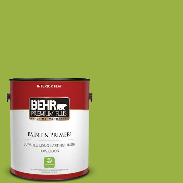 BEHR PREMIUM PLUS 1 gal. #410B-7 Bamboo Leaf Flat Low Odor Interior Paint & Primer