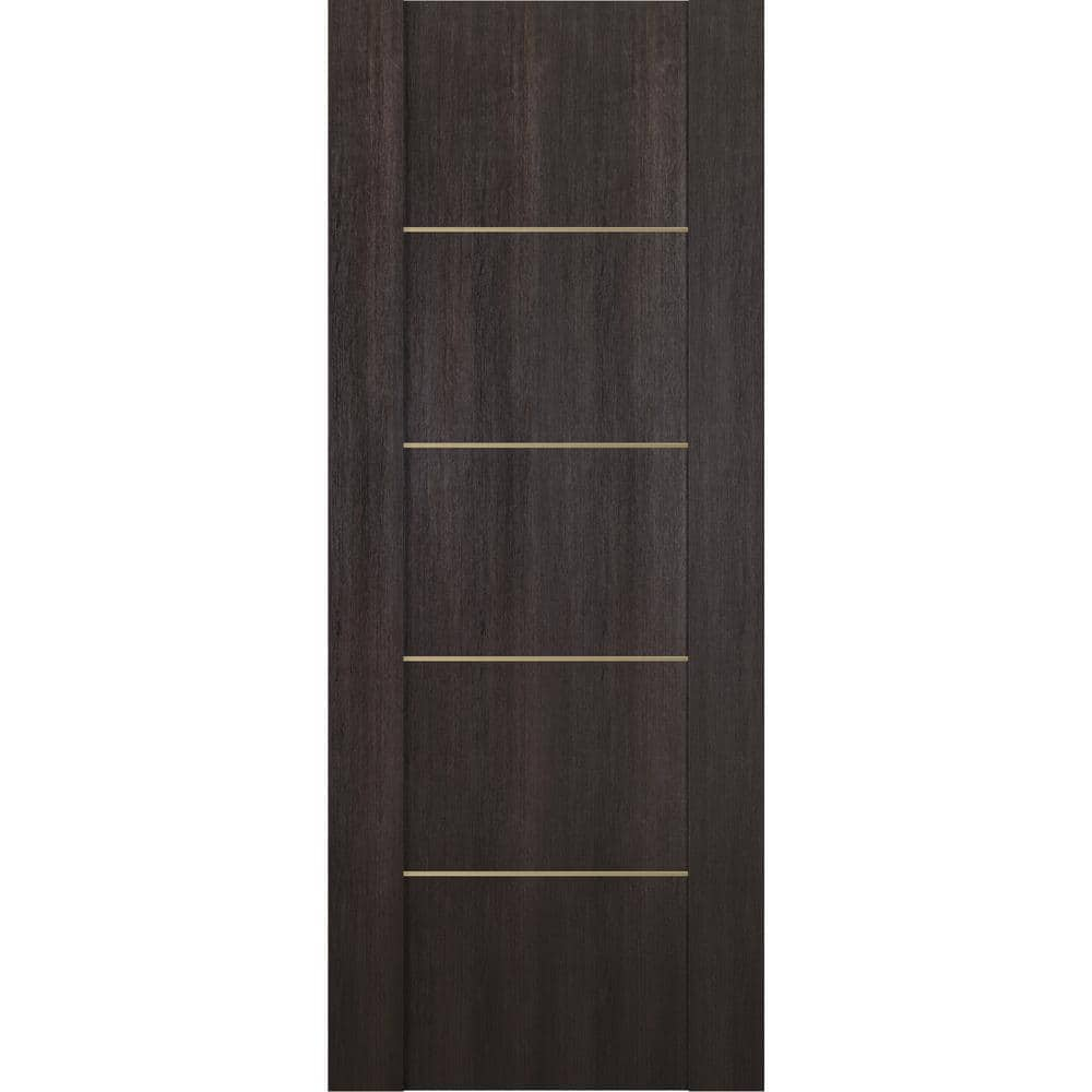 Vona 01 4H Gold 24 in. W x 80 in. H x 1-3/4 in. D 1-Panel Solid Core Veralinga Oak Prefinished Wood Interior Door Slab -  Belldinni, 196203