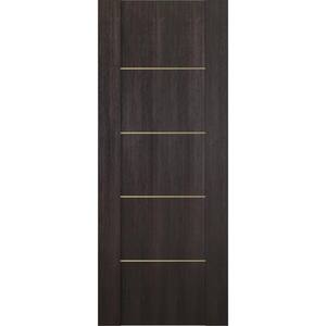 Vona 01 4H Gold 24 in. W x 80 in. H x 1-3/4 in. D 1-Panel Solid Core Veralinga Oak Prefinished Wood Interior Door Slab