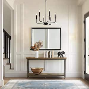 Industrial 6-Light Black Chandelier Classic Candlestick Island Light for Living Room, Kitchen Island, and Studio