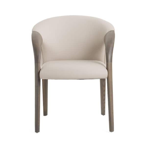 Wynetta Grey and Grey Ash Vegan Leather Dining Chair
