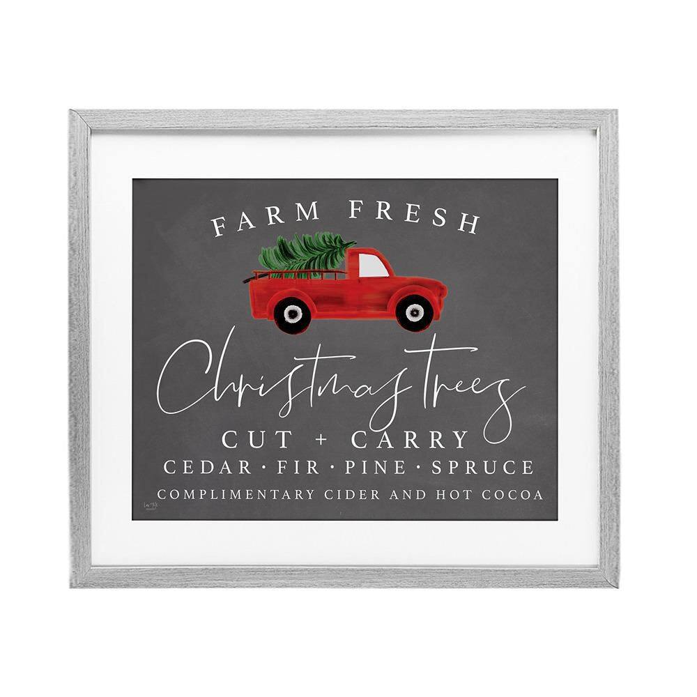 Farm Fresh Trees over Grey by Lux + Me Designs 1 Piece Gray Framed Graphic Religious Art Print 13 in. x 16 in. price history on PriceWatchPro