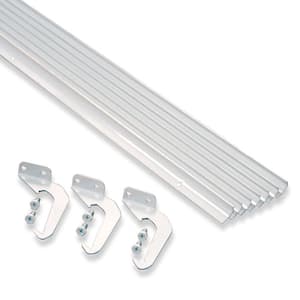 4 in. x 5 ft. White Aluminum RH-Plus with Brackets and Screws