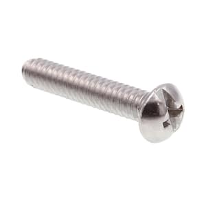 #10-24 x 1 in. Grade 18-8 Stainless Steel Phillips/Slotted Combination Drive Round Head Machine Screws (100-Pack)