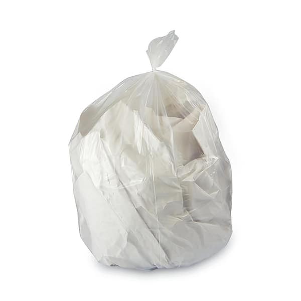 High Density Can Liners, 33 gal, 13 mic, 33 x 39, Natural, 25 Bags/Roll,  10 Rolls/Carton