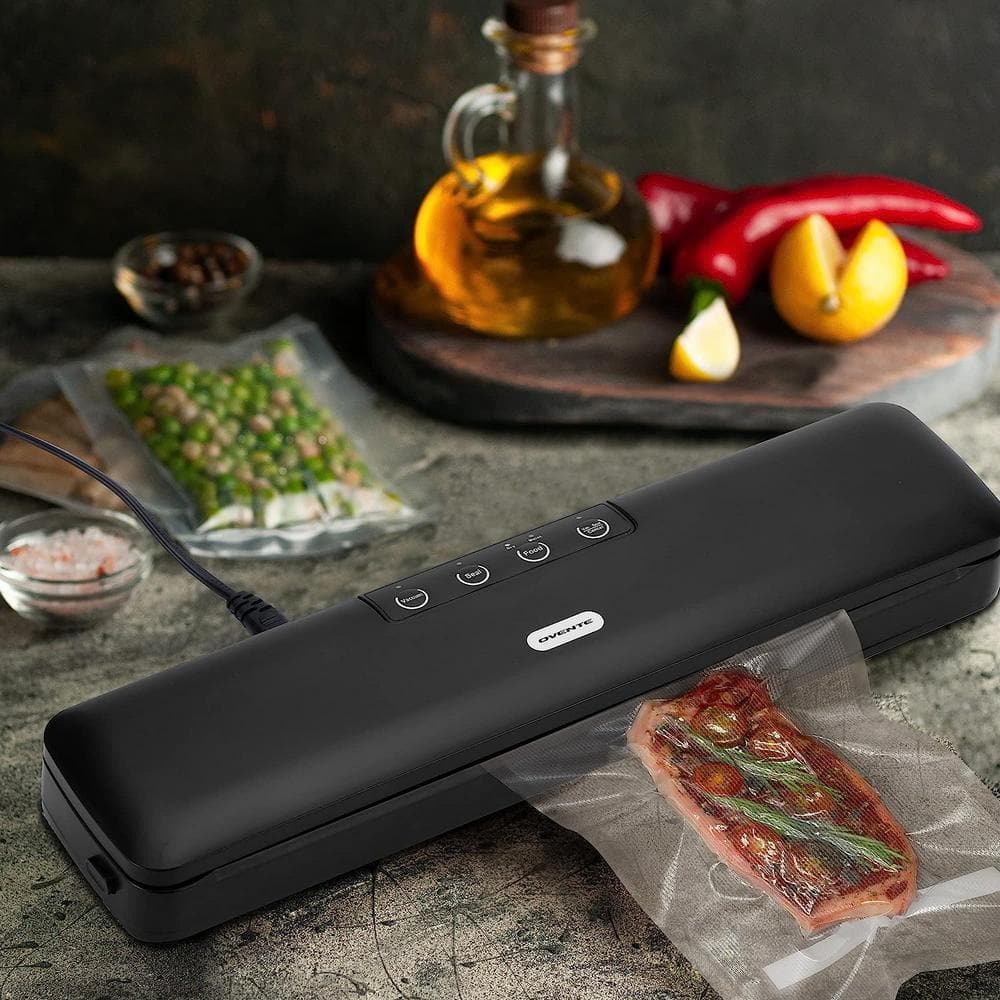 Compact Black Manual Vacuum Sealer Machine for Food Storage