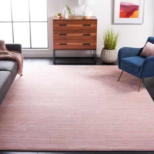 Vision Pink 8 ft. x 8 ft. Solid Marle Square Area Rug
