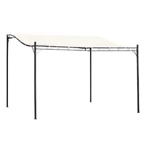 13 ft. x 10 ft. Cream White Steel Outdoor Pergola Gazebo Patio Canopy with Weather-Resistant Fabric and Drainage Holes