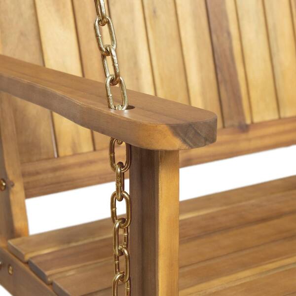 ITOPFOX 48.25 in. Wooden Porch Swing with 8 Feet Chains