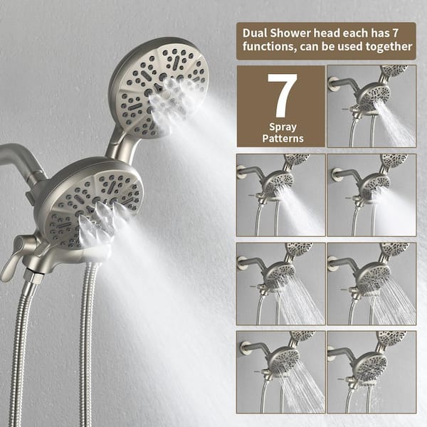 UKISHIRO Robin 3-Handle 7 -Spray Shower Faucet 2.5 GPM with Hand 