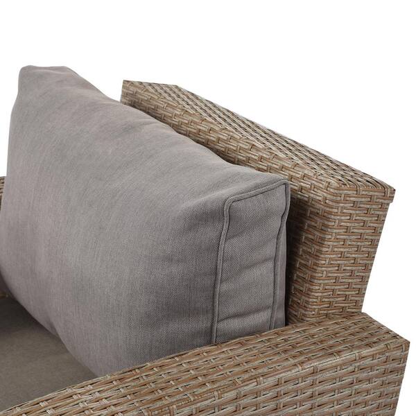4-Piece Wicker Patio Conversation Conversation Set Wicker