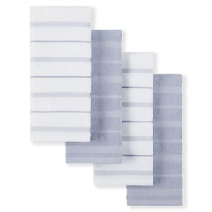 Albany Lavender/White Stripped Cotton Kitchen Towel Set (Set of 4)