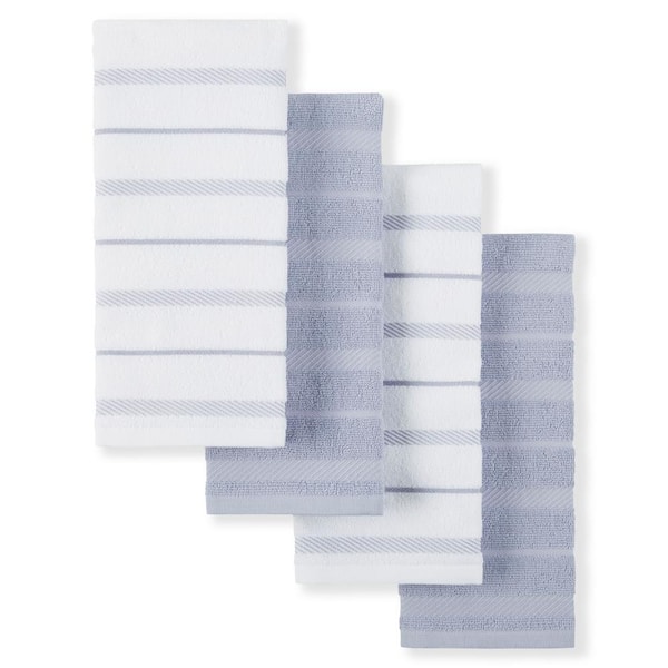 KitchenAid Albany Lavender/White Stripped Cotton Kitchen Towel Set (Set of 4)