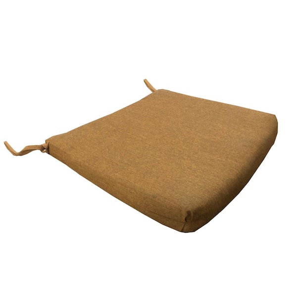 Oakland Living 20 in. x 21 in. Brown Rust Outdoor Patio Rectangular Dining Chair Sunbrella Seat Cushion with Ties and Tagless