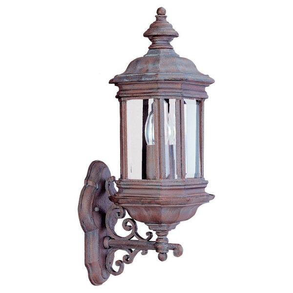 Generation Lighting Hill Gate 2-Light Outdoor Textured Rust Patina Wall Mount Fixture