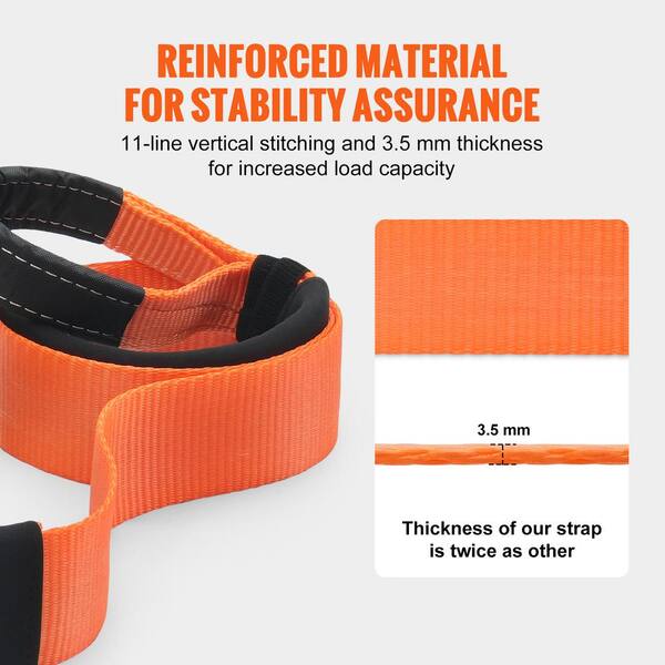 Boulder Tools Heavy Duty Tow Strap – 3300 Lb Capacity, Anti-Rust Hooks, For Cars, Trailers, Boats