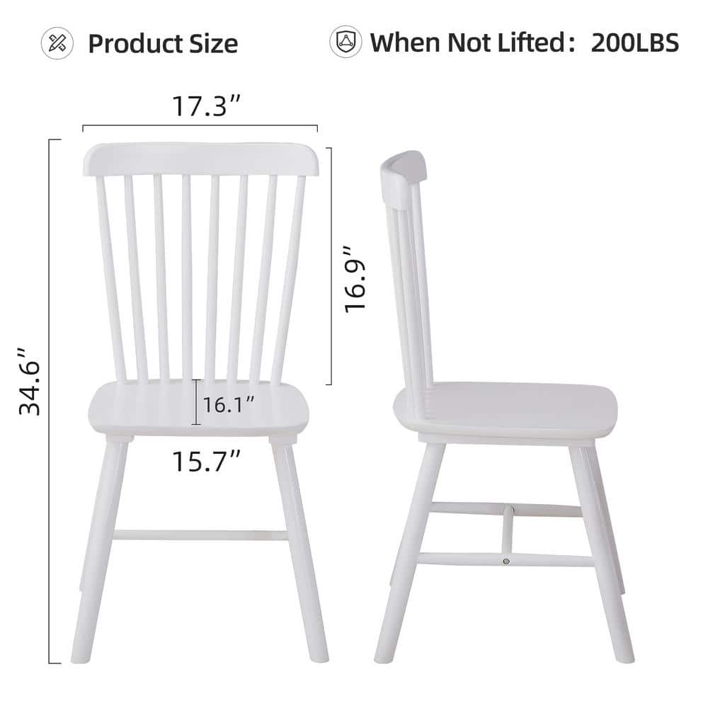 Gracie Oaks Windsor 15.7" Wide Solid Wood Slat Back Dining Chair (Set of 4)