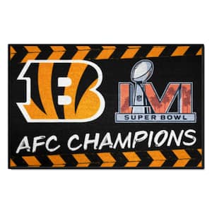 NFL Cincinnati Bengals Black Super Bowl LVI AFC Champions 1 ft. 7 in. x 2 ft. 6 in. Starter Mat Area Rug