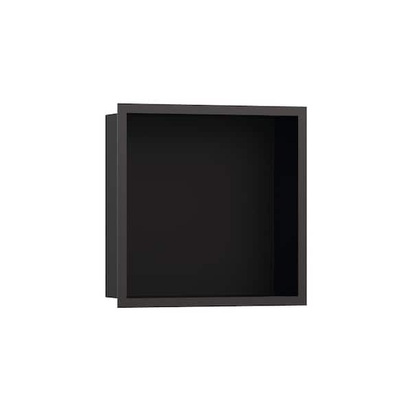 Hansgrohe XtraStoris Individual 15 in. W x 15 in. H x 4 in. D Stainless Steel Shower Niche in Brushed Black Chrome