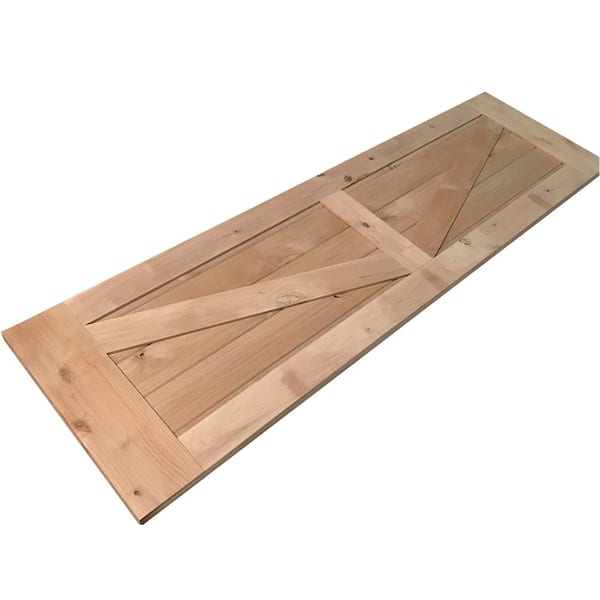 60 in. x 84 in. Assembled Bi-Parting Rustic Unfinished Hardwood Interior Sliding Barn Door Slab with Hardware Kit 60 in. x 84 in. Assembled Bi-Parting Rustic Unfinished Hardwood Interior Sliding Barn Door Slab with Hardware Kit