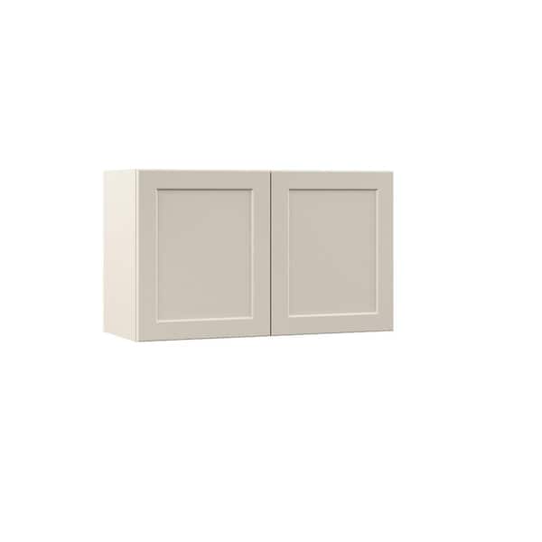 Hampton Bay Designer Series Melvern 30 in. W x 15 in. D x 18 in. H Assembled Shaker Wall Bridge Kitchen Cabinet in Cloud