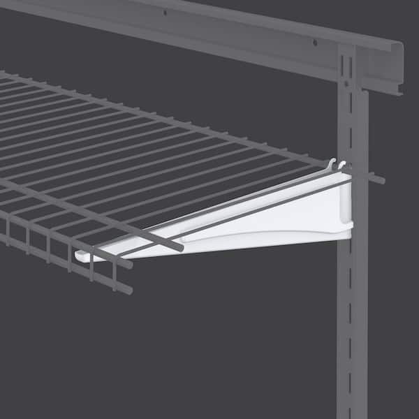 ShelfTrack White Steel Adjustable Mount Track Bracket for 16 in. D Shelves (17 in. L)