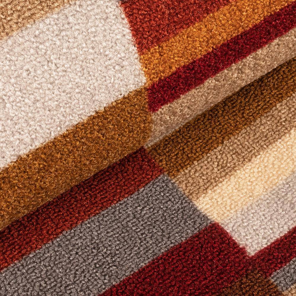Modern Multicolor Striped Synthetic Indoor Outdoor Area Rug