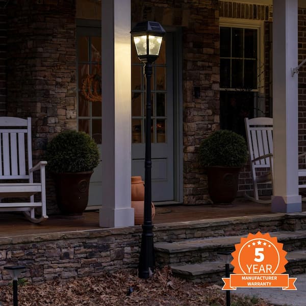 GAMA SONIC Imperial III Black 1-Light Outdoor Commercial Graded