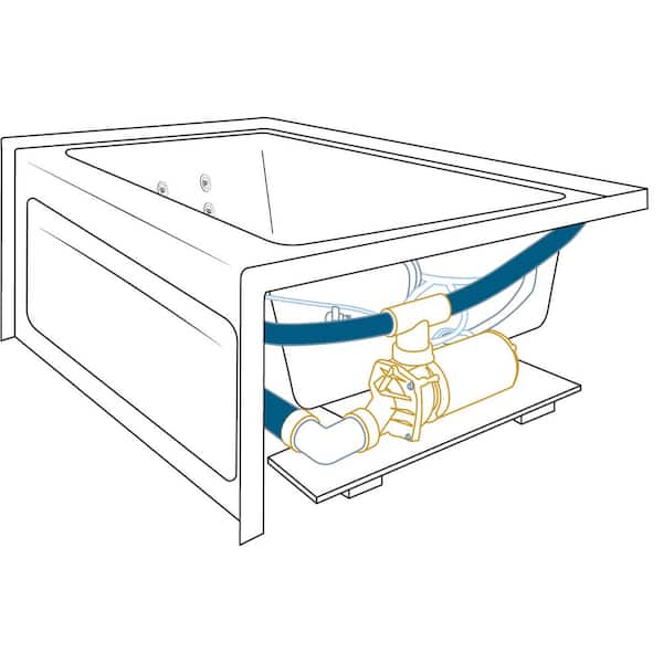 PROJECTA 60 in. x 36 in Acrylic Right-Hand Drain.Rectangular Alcove Whirlpool Bathtub in White
