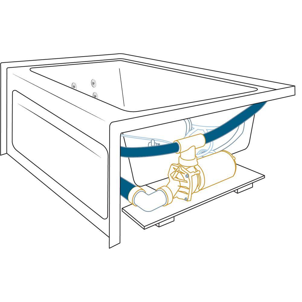 Cetra 60" x 36" White Acrylic Alcove Whirlpool Bathtub