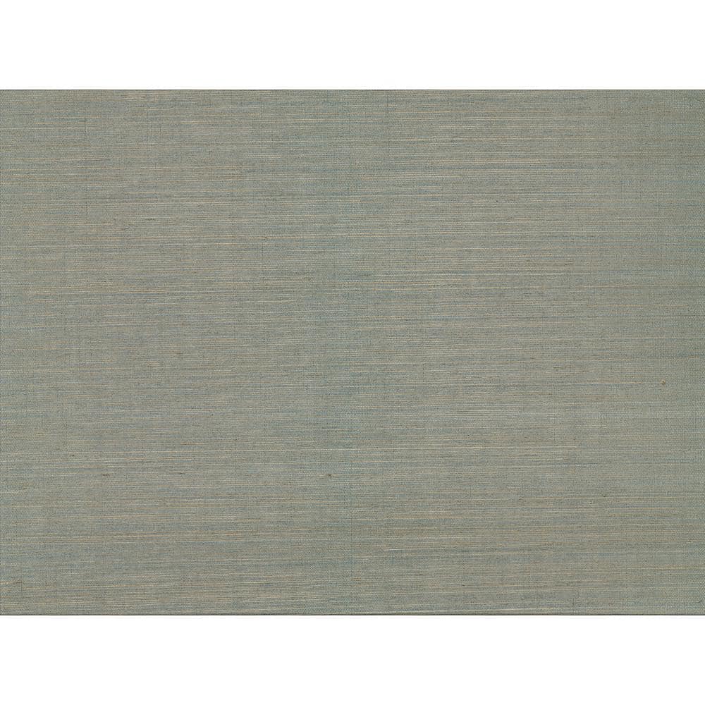 Aquamarine Non-Pasted Grasscloth Wallpaper Roll