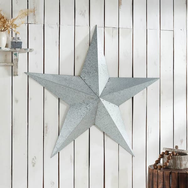 1-Piece 48 in. x 48 in. Grey Galvanized Metal Star Wall Decor