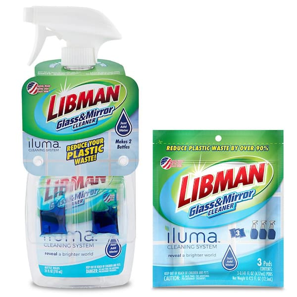Libman 24 oz. Iluma Glass Cleaner Spray Bottle with 5 Refill Pods