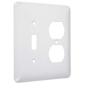 White 2-Gang 1-Toggle/1-Duplex Wall Plate (20-Pack)