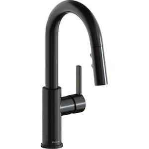 Avado Single-Handle Bar Faucet with Pull-Down Spray in Black Stainless
