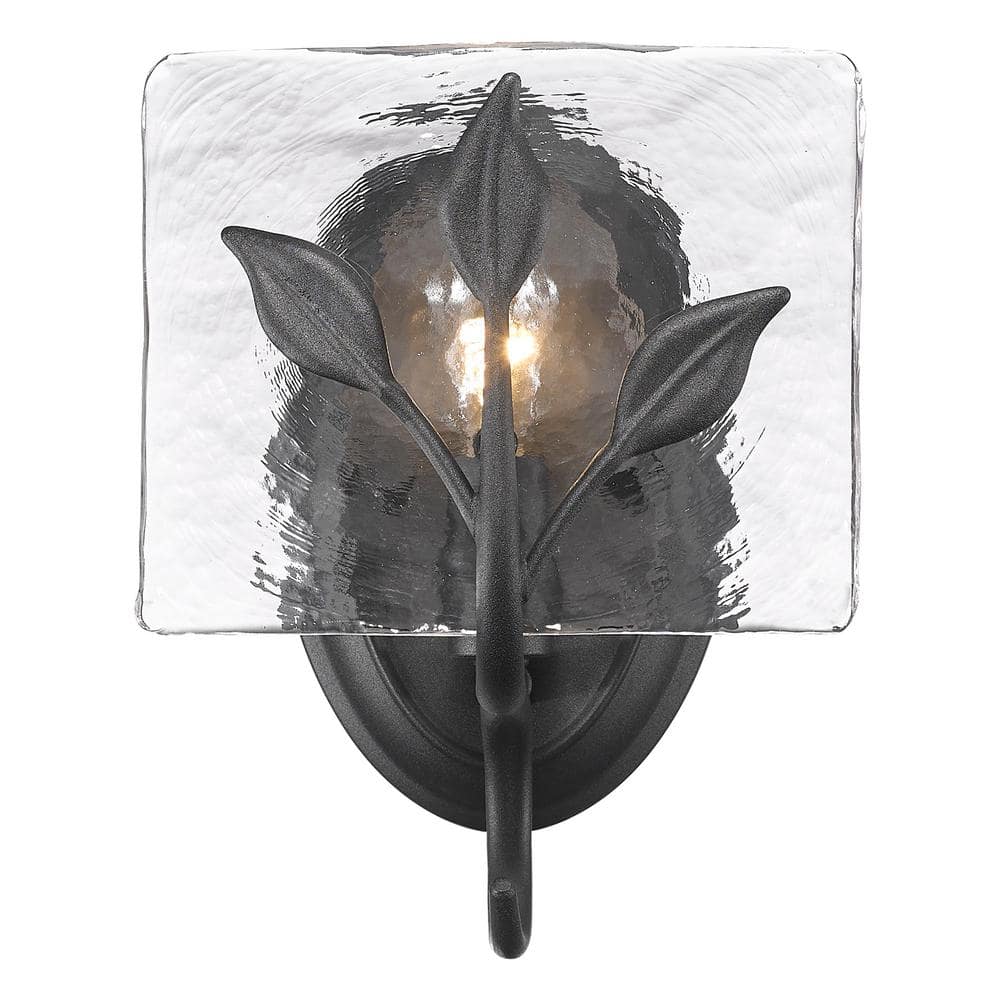 Calla 1-Light Vanity Light in Natural Black with Hammered Water Glass price history on PriceWatchPro
