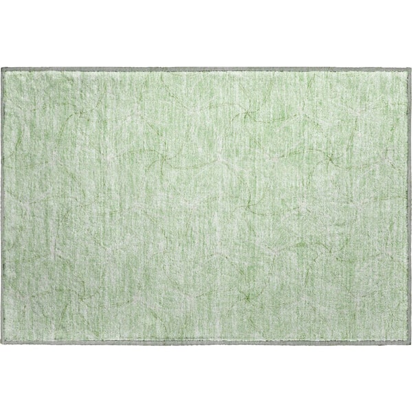 Mayfield Premium Machine Washable Abstract AMF968 Mint 1 ft. 8 in. x 2 ft. 6 in. Area Rug