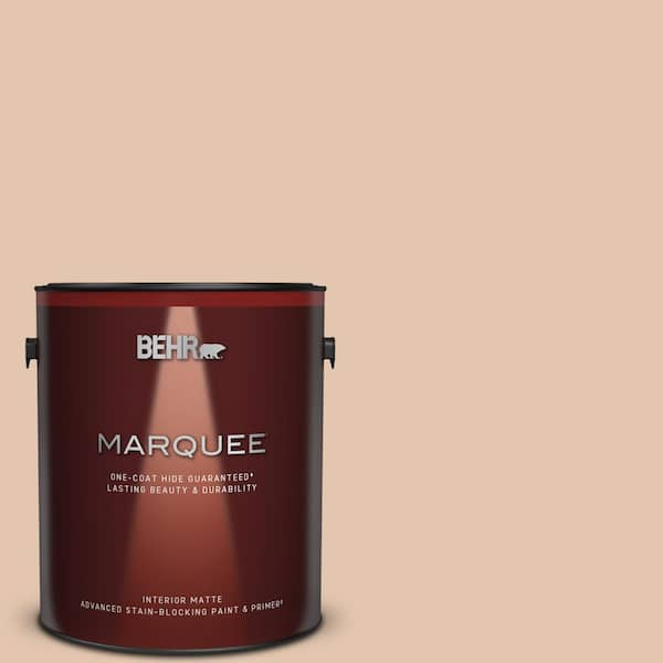 BEHR MARQUEE 1 gal. #MQ1-31 Cockleshell One-Coat Hide Matte Interior Paint & Primer