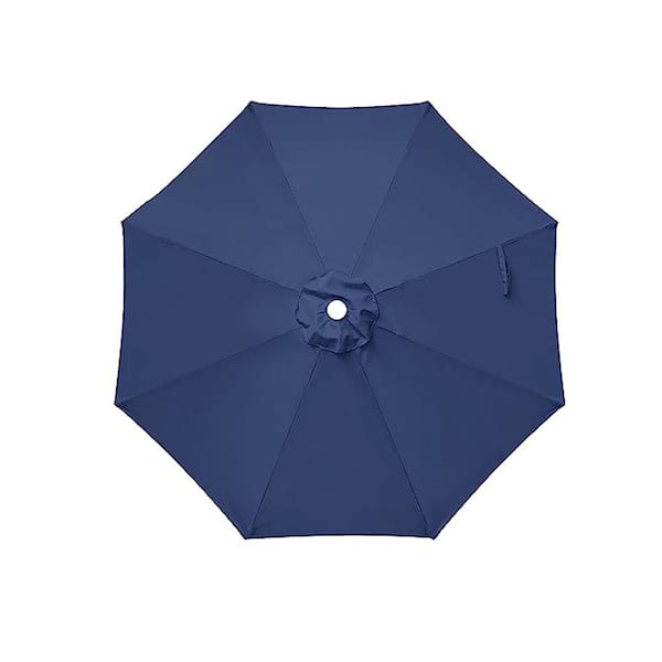Zeus & Ruta 9 ft. Dark Blue Patio Umbrella Replacement Canopy Outdoor Table Market Umbrella Replacement Top Cover for Garden, Patio