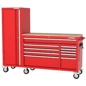 Modular Tool Storage 72 in. W Standard Duty Red Mobile Workbench Cabinet with 20 in. Side Locker