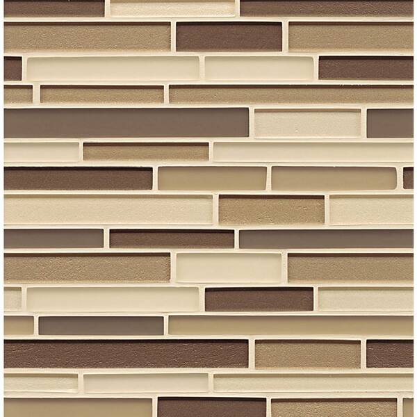 Bedrosians Manhattan Linear 12 in. x 13 in. Matte Plaza Glass Mosaic Tile (10.83 sq. ft. /Case)